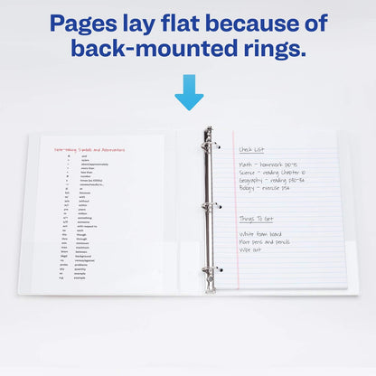 Avery Durable View 3 Ring Binder for Home, School Supplies, Office, or Organization Needs, 1" Slant Ring, 1 Pack White Binder (17012)
