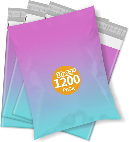 Metronic Cute Poly Mailers 10x13" 50pc Small Shipping Bags, Strong Adhesive Mailers Poly Bags for Business, Waterproof Mailing Envelopes for Packing Shipping Clothes Gifts, Gradient BluePink