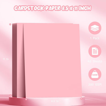 40 Sheets Cream Cardstock Paper 8.5 x 11, Ivory Cardstock Printer Paper 8.5x11, Off White Card Stock Paper 8.5 x 11, 200 GSM Construction Paper for DIY Cards, Greeting Cards, Wedding Invitations