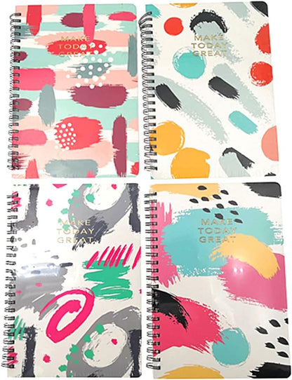 4 Pack A5 Spiral Notebook Journal,Wirebound Ruled Sketch Book Notepad Diary Memo Planner,A5 Size(8.3X5.7) & 80 Sheets (Floral)