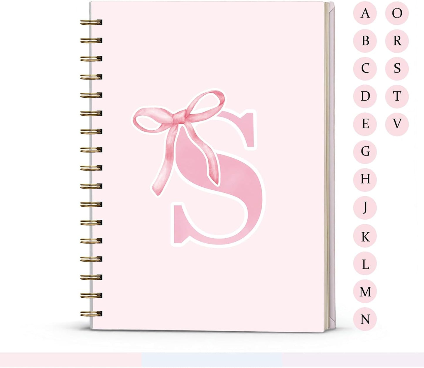 Blue Bow Journal Notebook for Girls,Initial H Journals Personalized Diary Gifts for Teen Girl Kids,Monogrammed Gifts for Women,Trendy Coquette Cute Hardcover Spiral Notebook 5.5 x 8.3 - Colors B