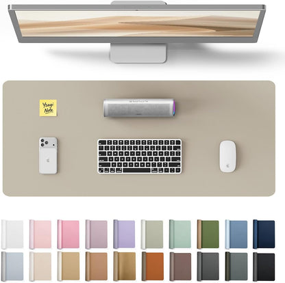 YSAGi Leather Desk Pad Protector, Office Desk Mat, Large Mouse Pad, Non-Slip PU Leather Desk Blotter, Waterproof Laptop Desk Writing Pad for Office and Home (23.6" x 13.8", Eggshell) - Colors B