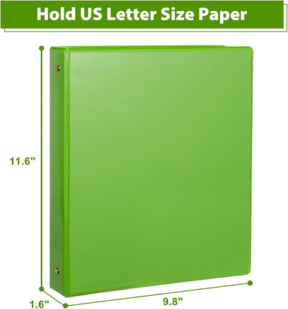 CIXILDTS 1-Inch Round Ring Binders, Standard 3 Ring Binder Fit Letter Size Paper, Presentation View Binders, 6 Packs, Assorted