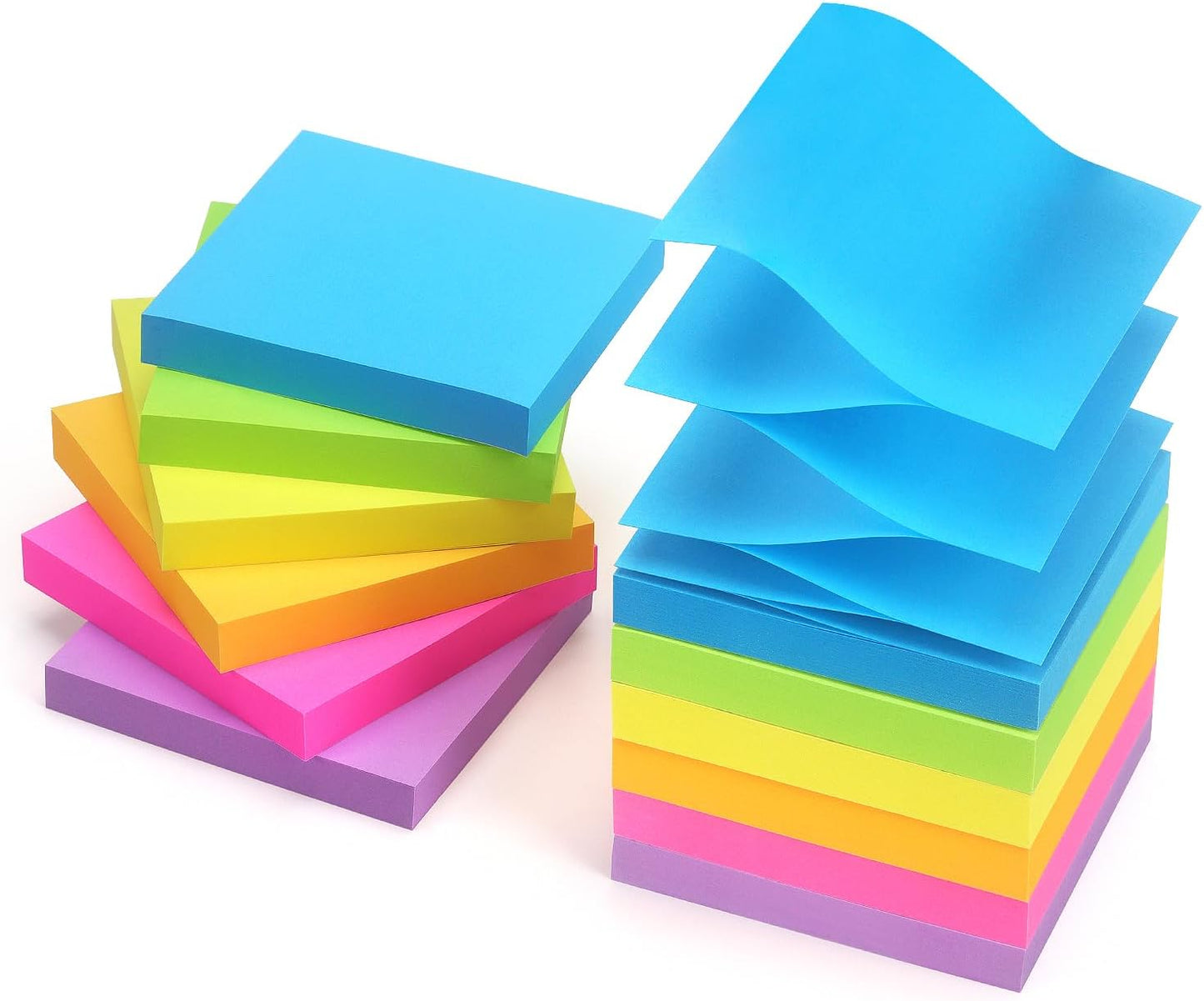 Early Buy Pop Up Sticky Notes 3x3 Refills Self-Stick Notes 6 Pads, 6 Bright Colors, 100 Sheets/Pad (6 Bright)