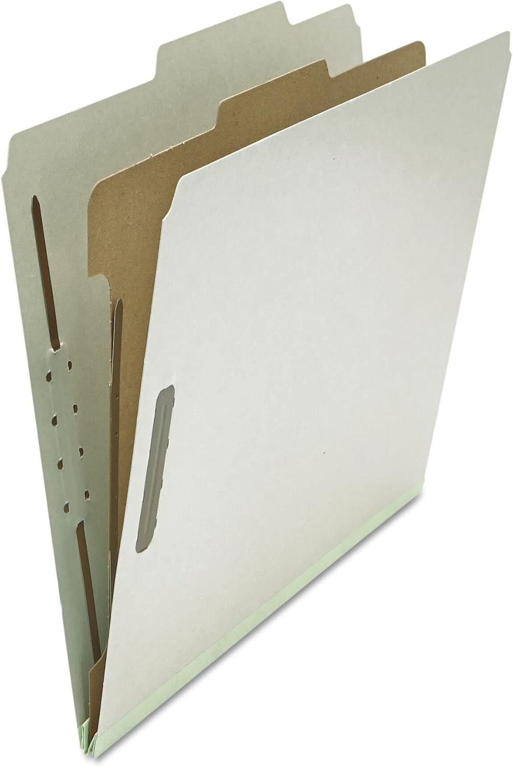Universal 10252 Pressboard Classification Folder, Letter, Four-Section, Gray, 10/Box