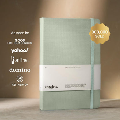Anecdote Daily Planner w/ 2026-2027 Calendar | Start Anytime 26 Weeks Undated | 1 Page per Day | 8.5" x 5.2" | Hardcover To-Do List Organizer, Plan Your Success, Achieve Productivity Goals (Evergreen)