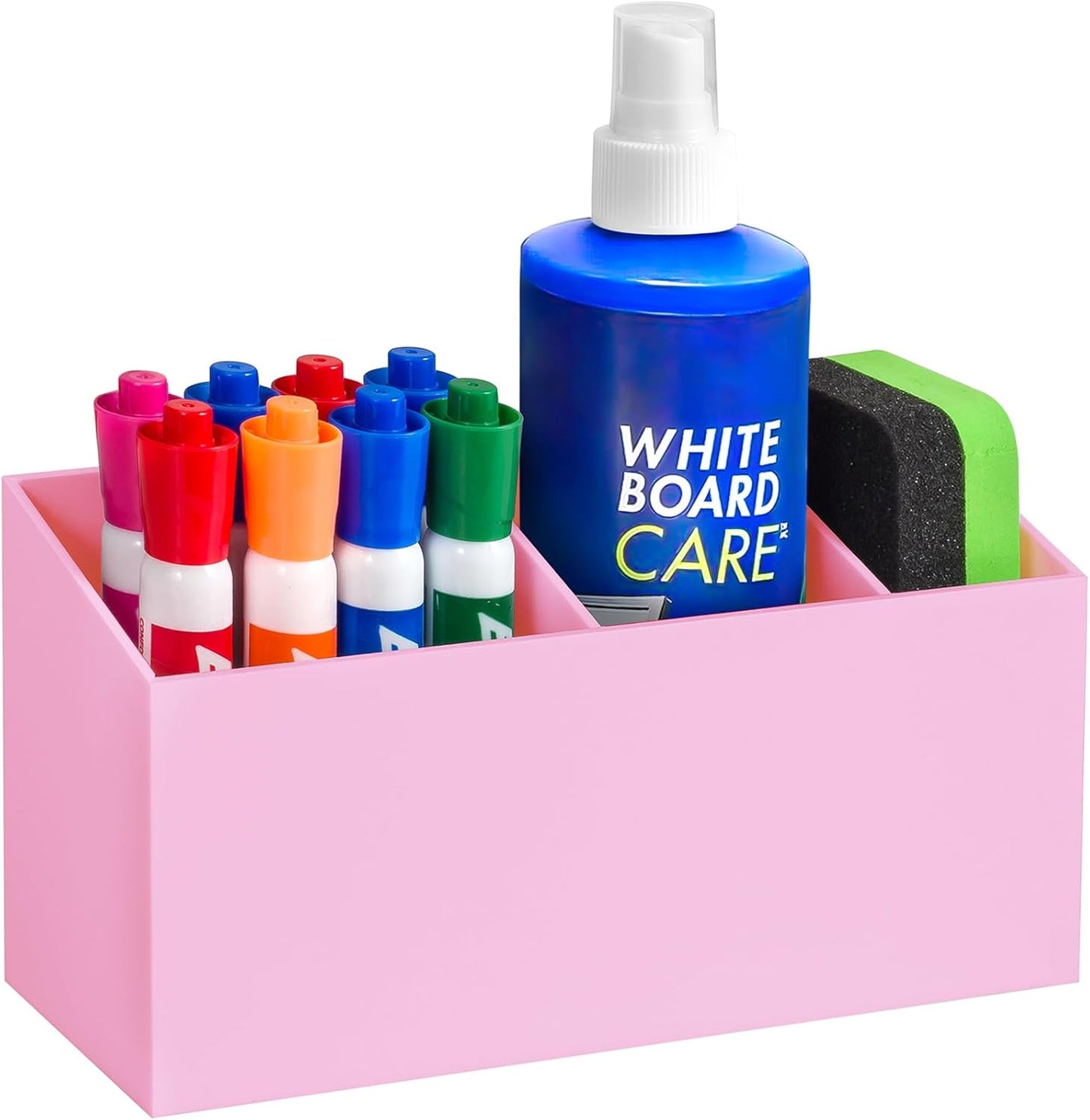 Magnetic Dry Erase Marker Holder, Acrylic Magnet Pen Holder for Whiteboard, Refrigerator, Magnetic Fridge Organizer for Office, Classroom, Whiteboard Maker Holder, Locker Organizer