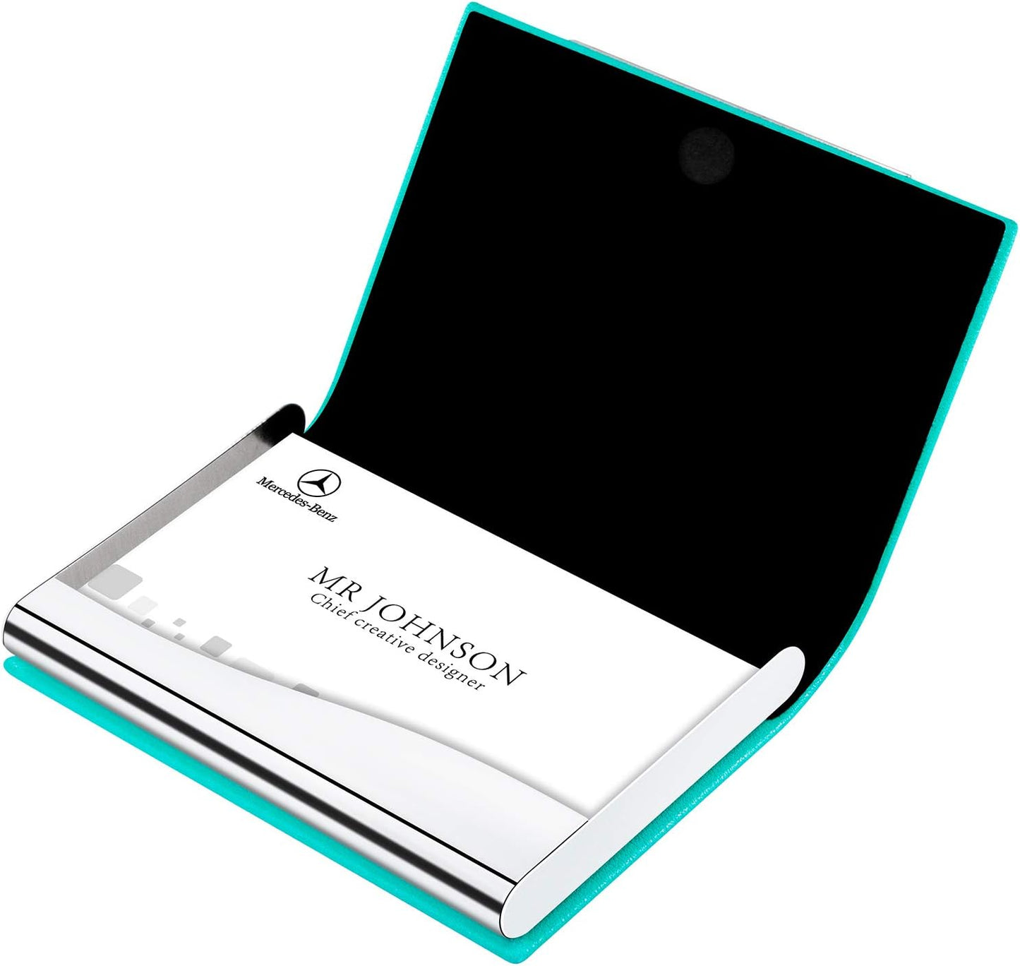 Padike Business Card Holder/ Case Professional PU Leather & Stainless Steel Multi Wallet Credit Card ID Case/Holder for Men & Women. (Black)