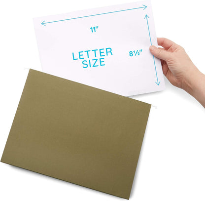 Blue Summit Supplies 25 Pack Extra Capacity Hanging File Folders Letter Size, Expandable Hanging File Folders, Heavy Duty 2 Inch Expansion, Designed for Wide, Bulky Files and Charts