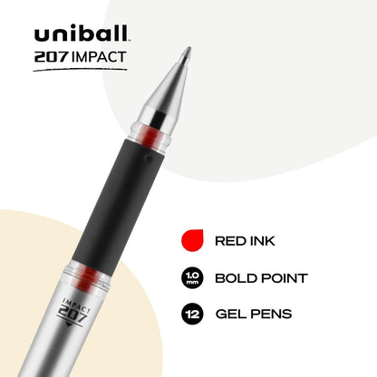 uniball 207 Plus+ Retractable Gel Pens, Medium Point (0.7mm), Black, 4 Pack