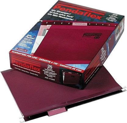Pendaflex Reinforced Hanging File Folders, Letter Size, Bright Green, 1/5 Cut, 25/BX (4152 1/5 BGR)