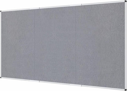 VIZ-PRO Large Fabric Bulletin Board/Foldable Notice Board Felt Gray, 60 X 48 Inches, Silver Aluminium Frame