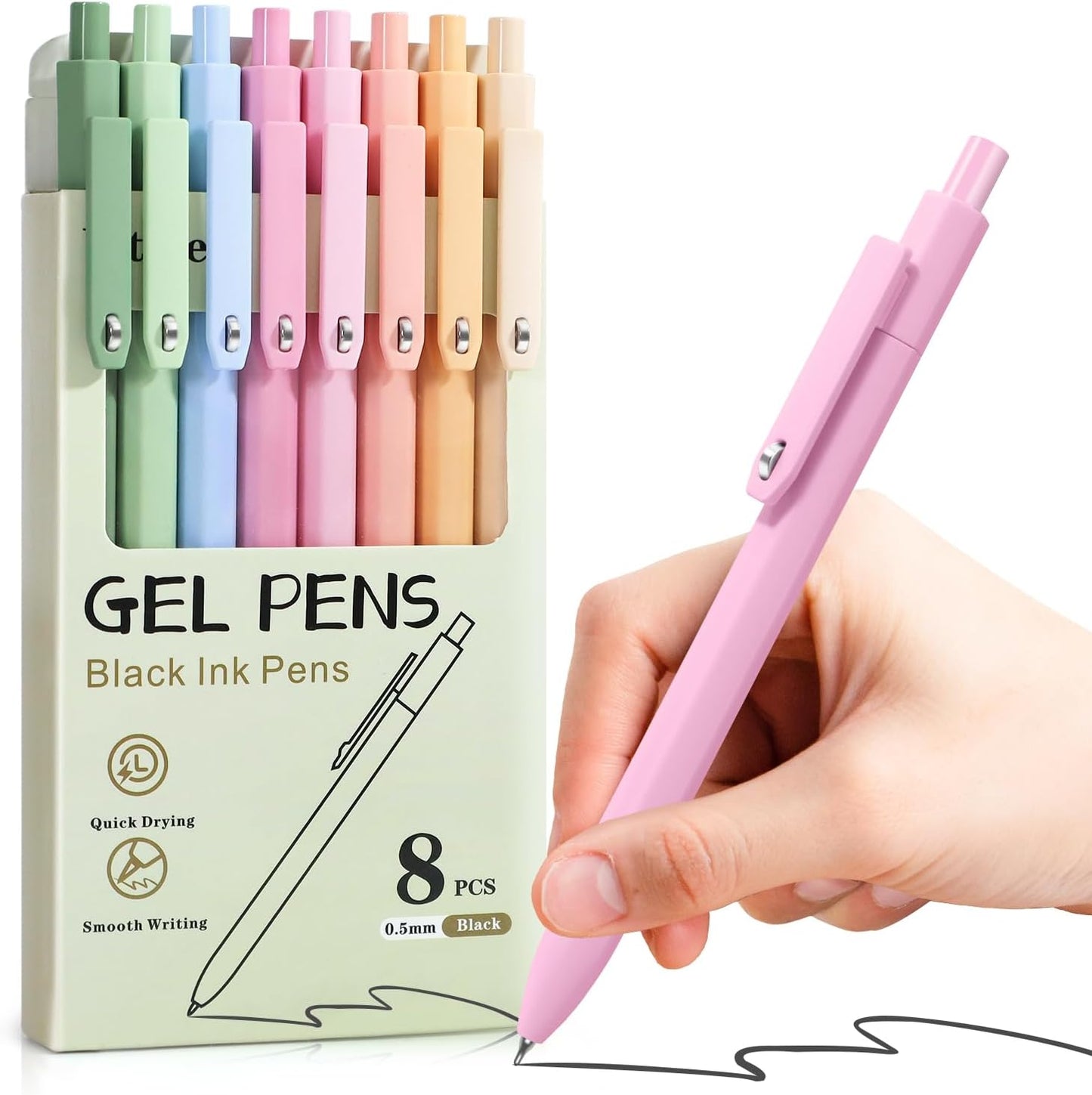 Piochoo Calligraphy Pens,8 Size Calligraphy Pens for Writing,Brush Pens Calligraphy Set for Beginners, Hand Lettering Pens