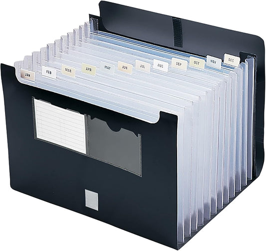 Smead Poly Expanding File, 12 Pockets, Flap and Cord Closure, Letter Size, Blue (70876)