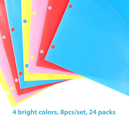 WOT I Durable 5-Tab Binder Dividers with Clear Pocket - 3 Sets, Reusable Plastic Dividers for 3 Ring Binder, 5 Vibrant Colors, Tear-Resistant, Total 15 Tabs (School & Office Supplies)