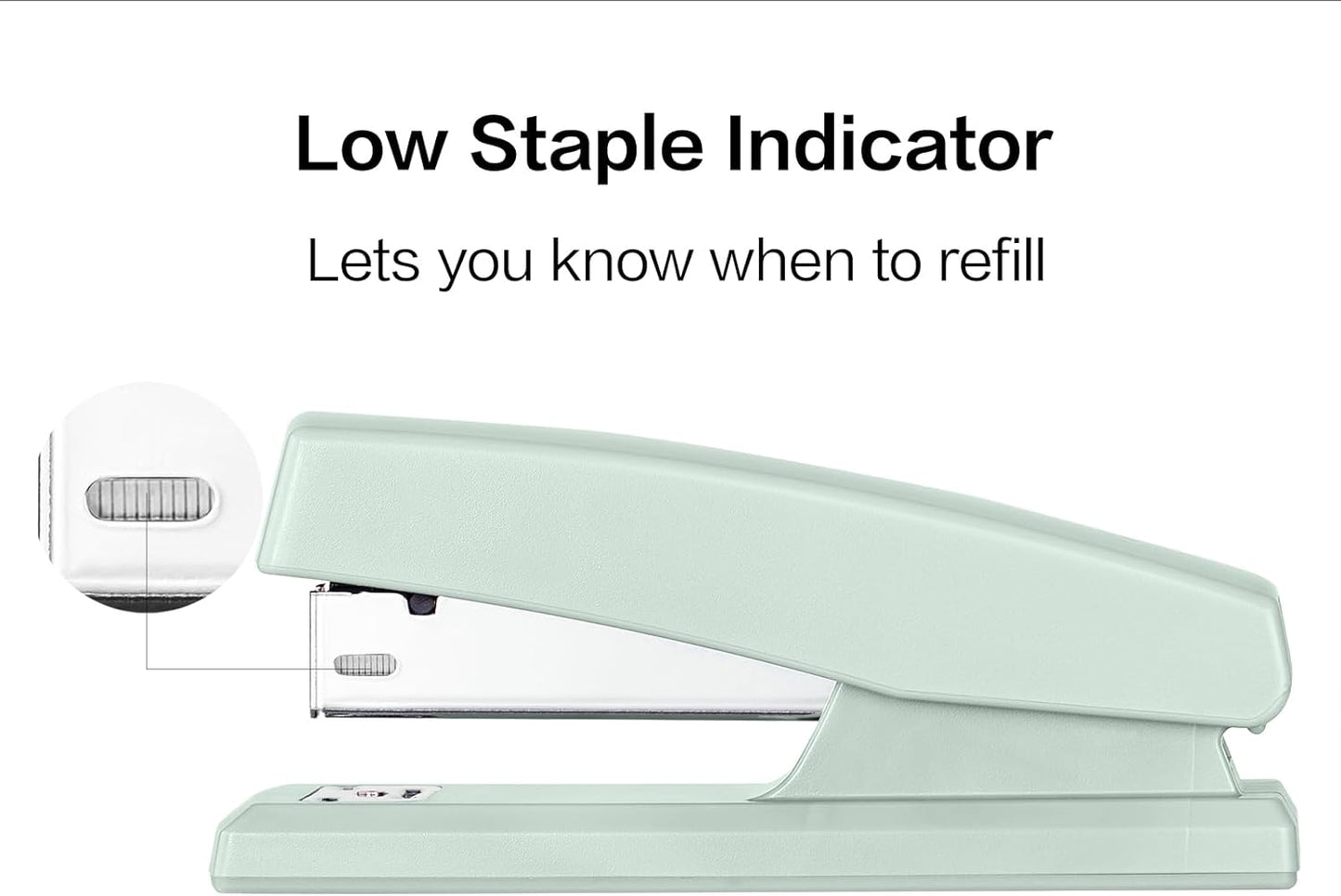 Deli Stapler, Desktop Staplers with 640 Staples, Office Stapler, 25 Sheet Capacity, White