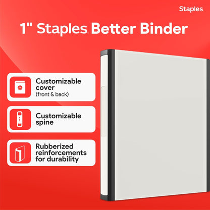 Staples Better Binder 2-Inch D-Ring View Binder, Reinforced Spine, Holds Up to 540 Sheets, Teal, for Office & School