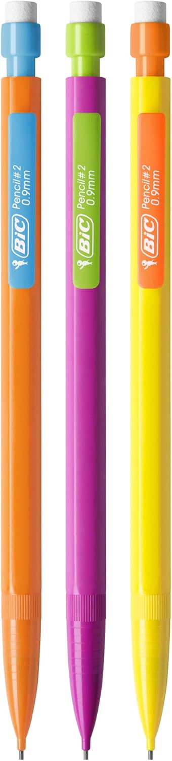 BIC Xtra-Strong Mechanical Pencil, Colorful Barrel, Thick Point (0.9mm), 48-Count