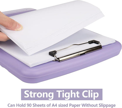 SFLHHDM Purple Clipboard, Clip Boards 8.5x11, Teacher Clipboards with Storage, Plastic Clipboard with Pen Holder, Clipboards Storage for Women Teachers Work, School & Office Supplies