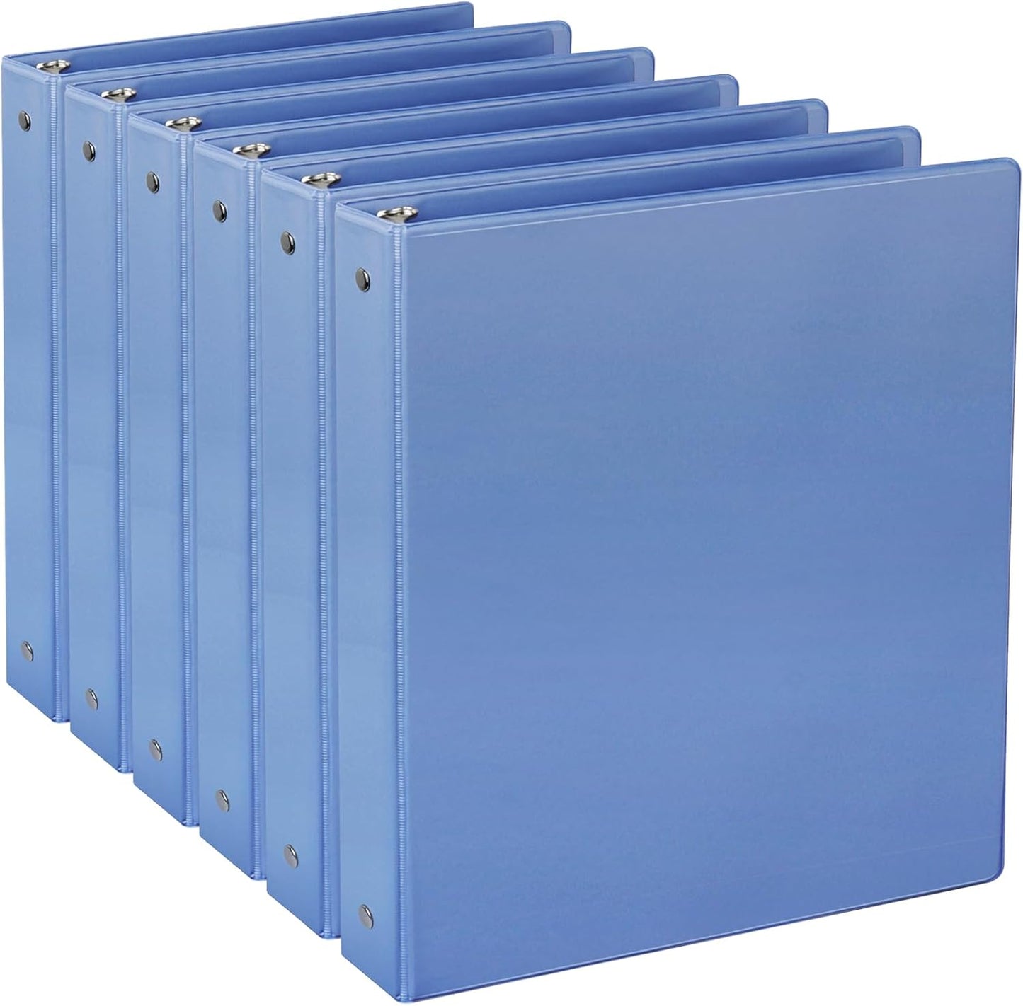 CIXILDTS 1-Inch Round Ring Binders, Standard 3 Ring Binder Fit Letter Size Paper, Presentation View Binders, 6 Packs, Assorted