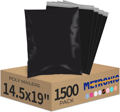 Metronic Poly Mailers 10x13 100 Pcs | Small Shipping Bags for Clothing | Mailing Bags for Small Business, Shipping Envelopes,Packing Bags in Black
