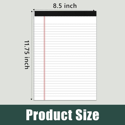 Legal Pads 8.5 x 11 College Ruled Note Pads 8.5 x 11.75 Yellow Notepad 80gsm Lined Paper Pads, 30 Sheets per Pad, 2 Pack Perforated Writing Pads Perfect for Office, Home, School