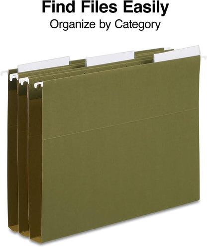 Staples Hanging File Folder Tabs, Clear Plastic, Self-Adhesive Index Tabs for Hanging File Folders, Easy-Read Label Holders, 150 Pack