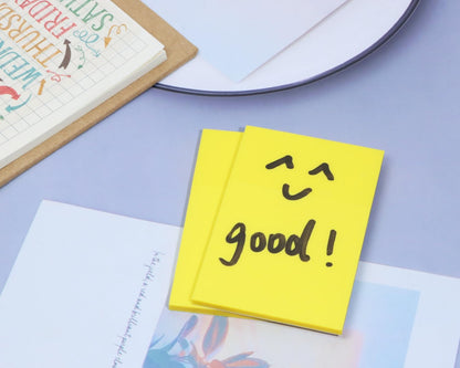 ONLYKXY 2 Pack Rectangle Transparent Sticky Notes 2.95x1.96inch Waterproof Index Sticker Self-Stick Book Tabs 100 Sheets PET Markers Sticky Notes Pad (Dark Blue)