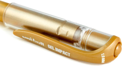 uniball Signo Gel Impact Pens, Bold Point (1.0mm), Metallic Pink Ink, 6 Pens