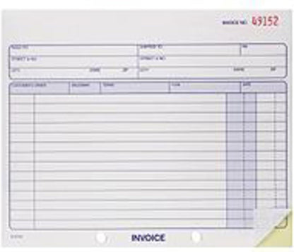 Adams Invoice Book, 2 Part, Carbonless, 8.38 x 7.19 Inches, 50 Sets per Book, White and Canary (D8740)