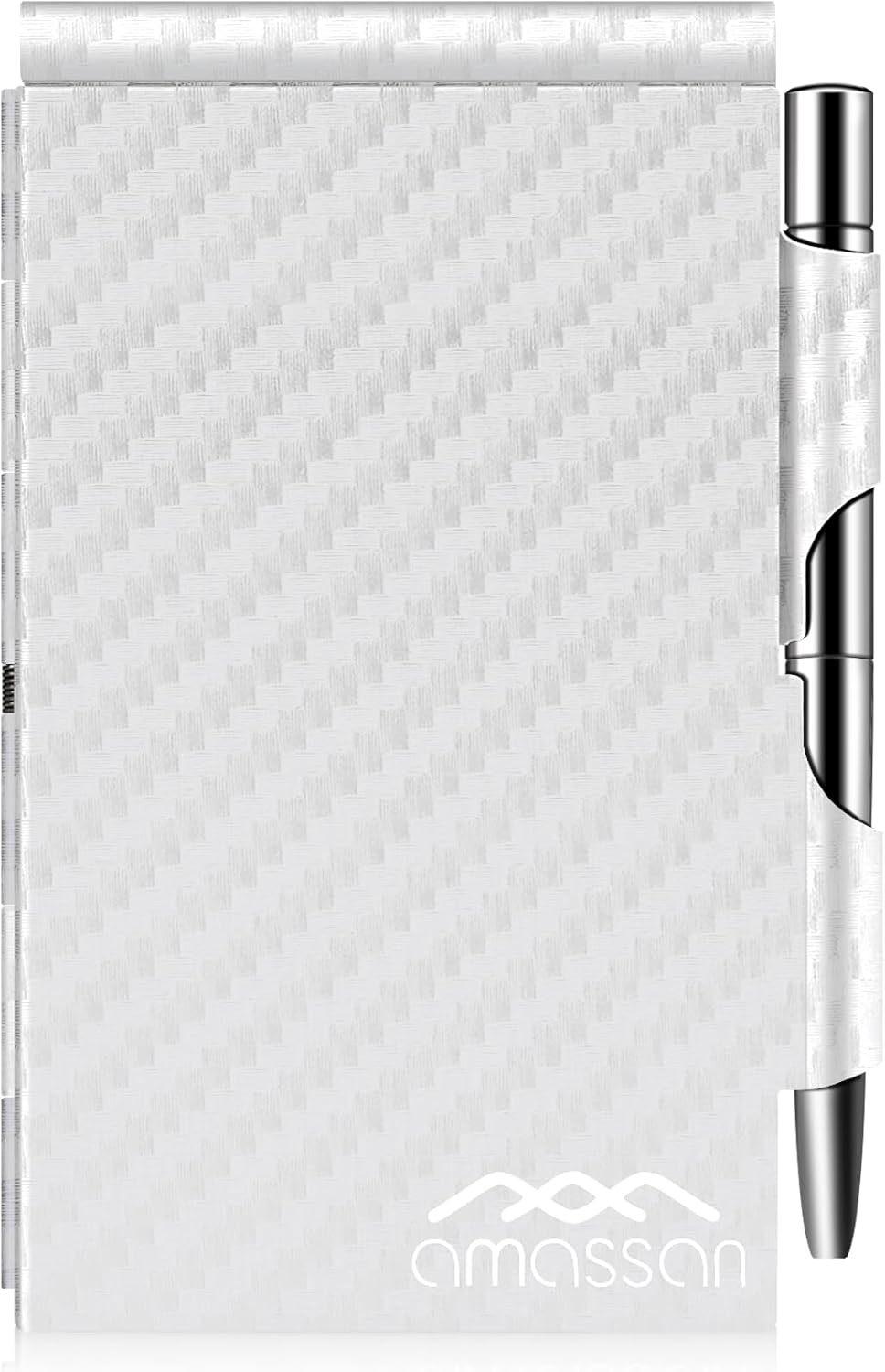 amassan Metal Small Notebook, Mini Notepad, Small Pocket Notepad Aluminum Note Case with Mini Metal Pen and 60-Page Sheets - Memo Books Note Pads(Gold)