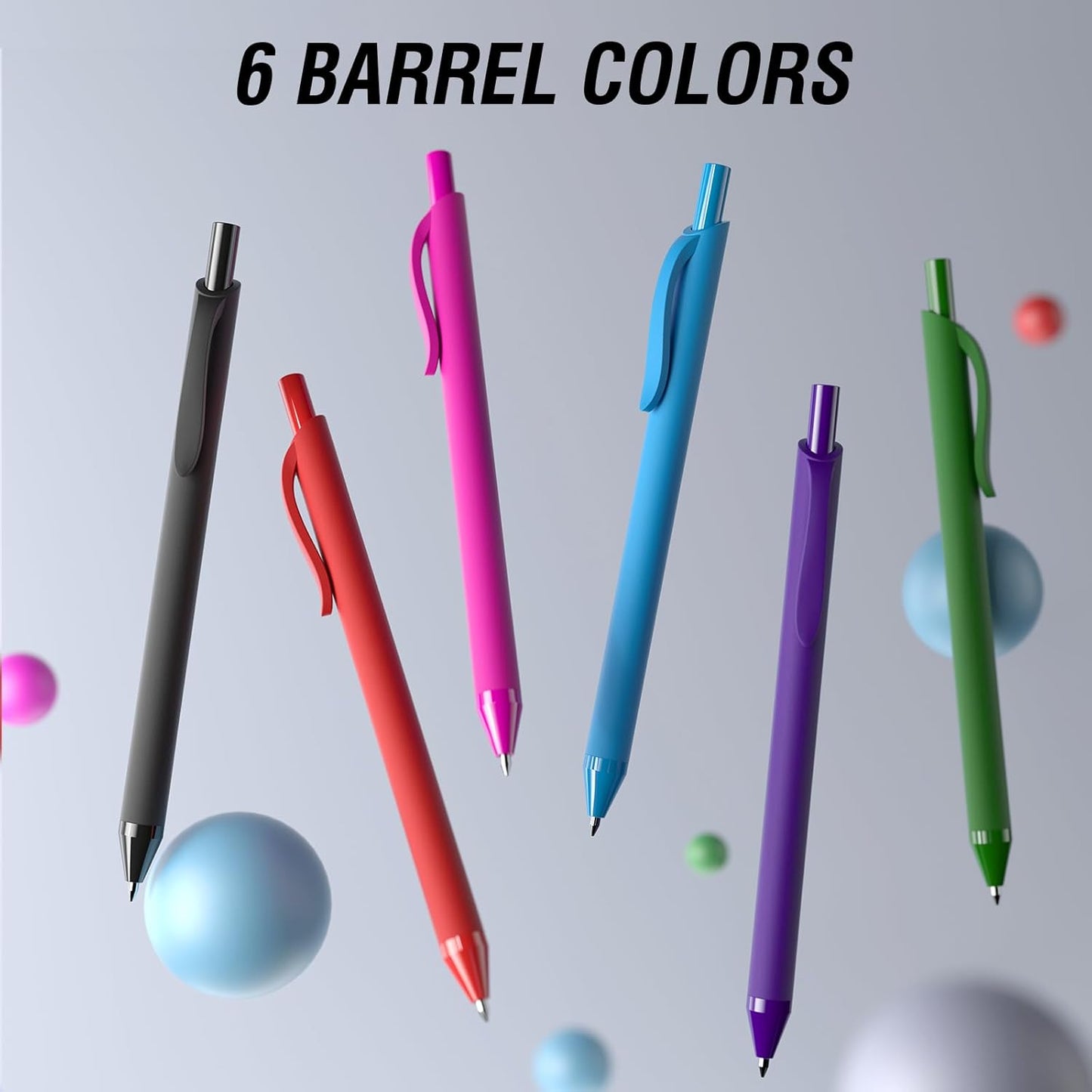 Bulk Pens - 108 Pack Black Pens 1.0MM Medium Point Ballpoint Pens, Smooth Writing No Bleed Retractable Ball Point Pen (Black)