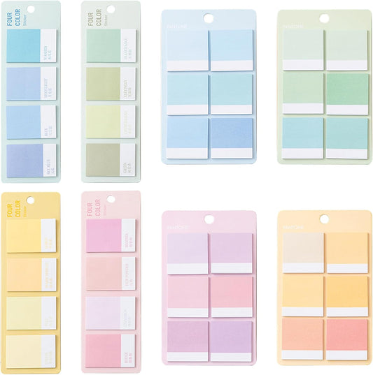 800Pcs Sticky Tabs, Gradient Color Index Tabs for Annotating Books, Two-Sizes Writable and Repositionable Book tabs Multifunctional Page Markers for Organizing and Marking Documents (8 Pack)