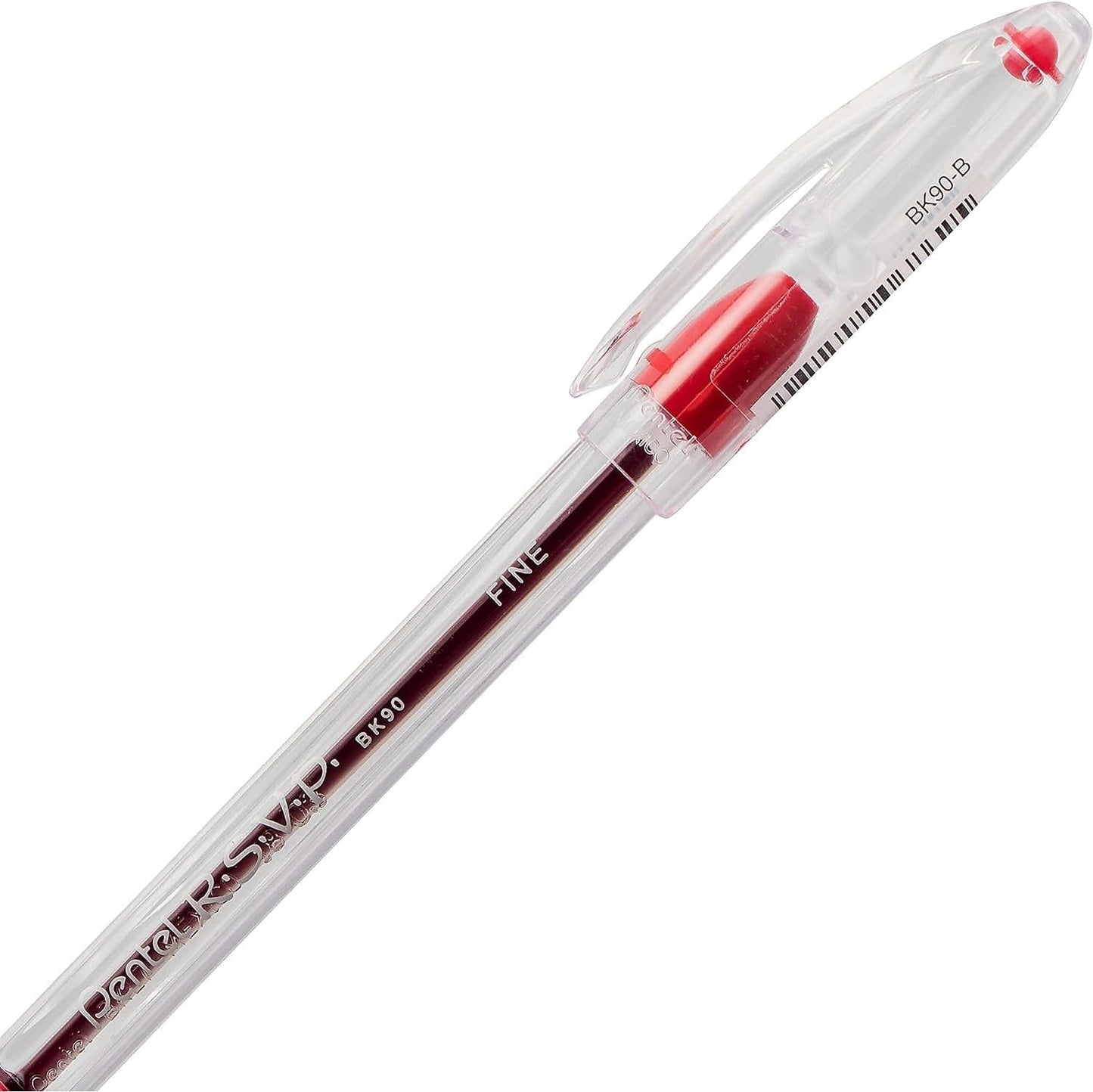 Pentel RSVP Ballpoint Pen, (0.7mm), Fine Line, Black Ink, Pack of 5 (BK90PF5A)