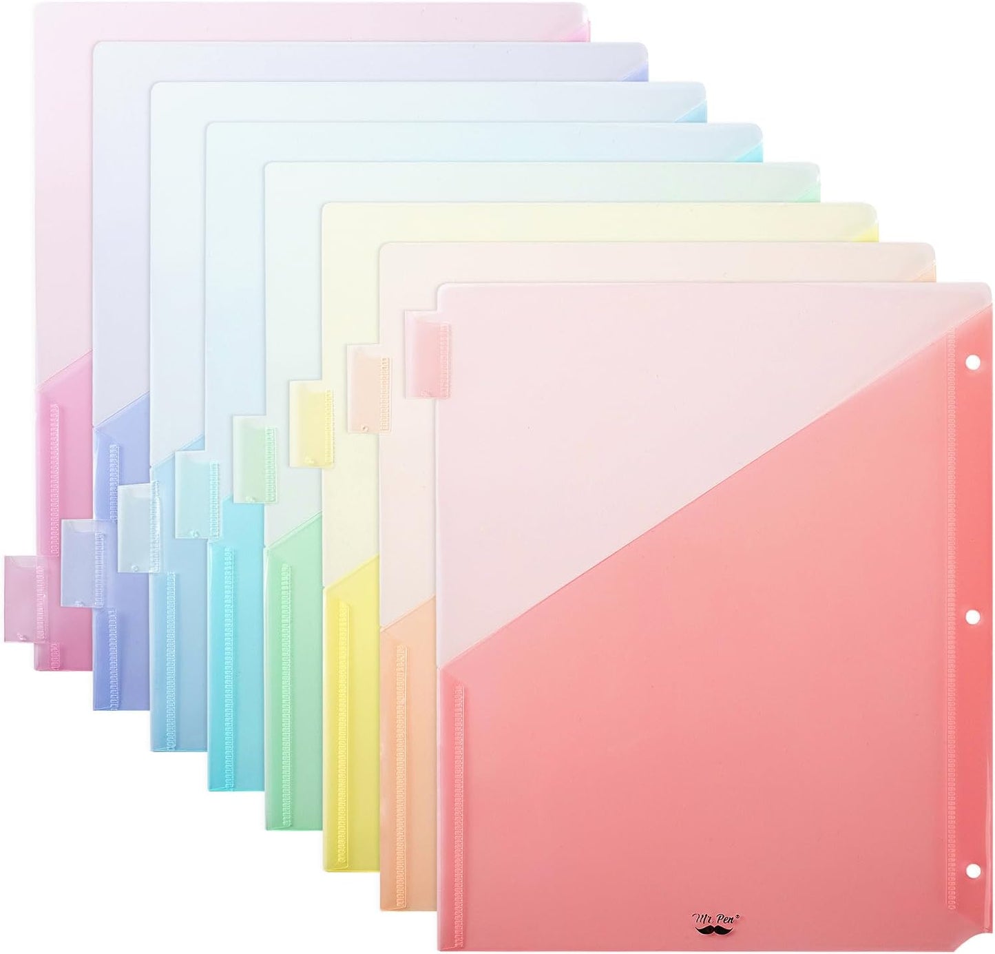 Mr. Pen- Binder Dividers with Pockets and Tabs, 1 Set, 8 Tabs/Set, Colorful, 3 Ring Binder Dividers with Tabs and Pockets on Both Sides