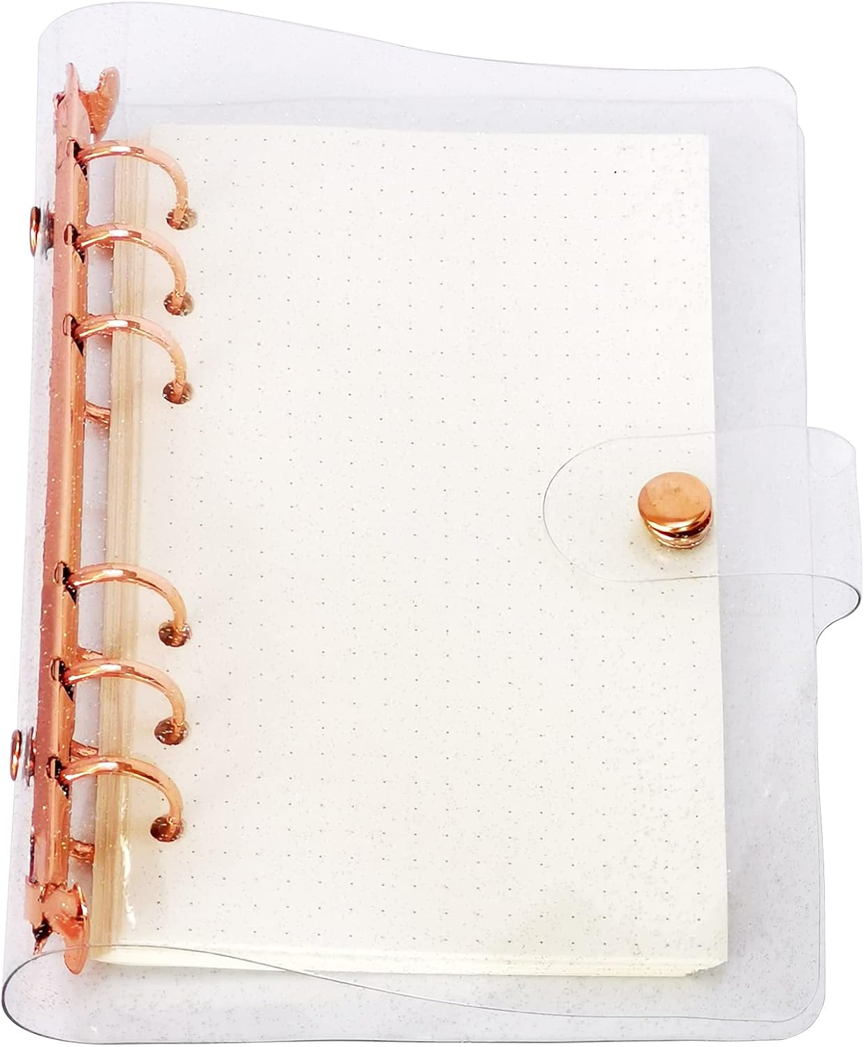 A6 A5 6-Holes Colorful PVC Cover Round Ring View Binder with Snap Button Closure File Folder for Loose Leaf Sheet Protectors Notebook Refill (Pink Daisy, A5 Mini Set) - Colors A