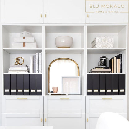 BLU MONACO Foldable Black Magazine File Holder | Set of 6 Cardboard Desk Organizer Boxes | Vertical Magazine File Holder | Standing File Holder | Office Classroom or Home