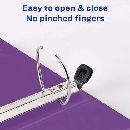 Heavy-Duty View Binder with DuraHinge and One Touch EZD Rings, 3 Rings, 1.5" Capacity, 11 x 8.5, Purple