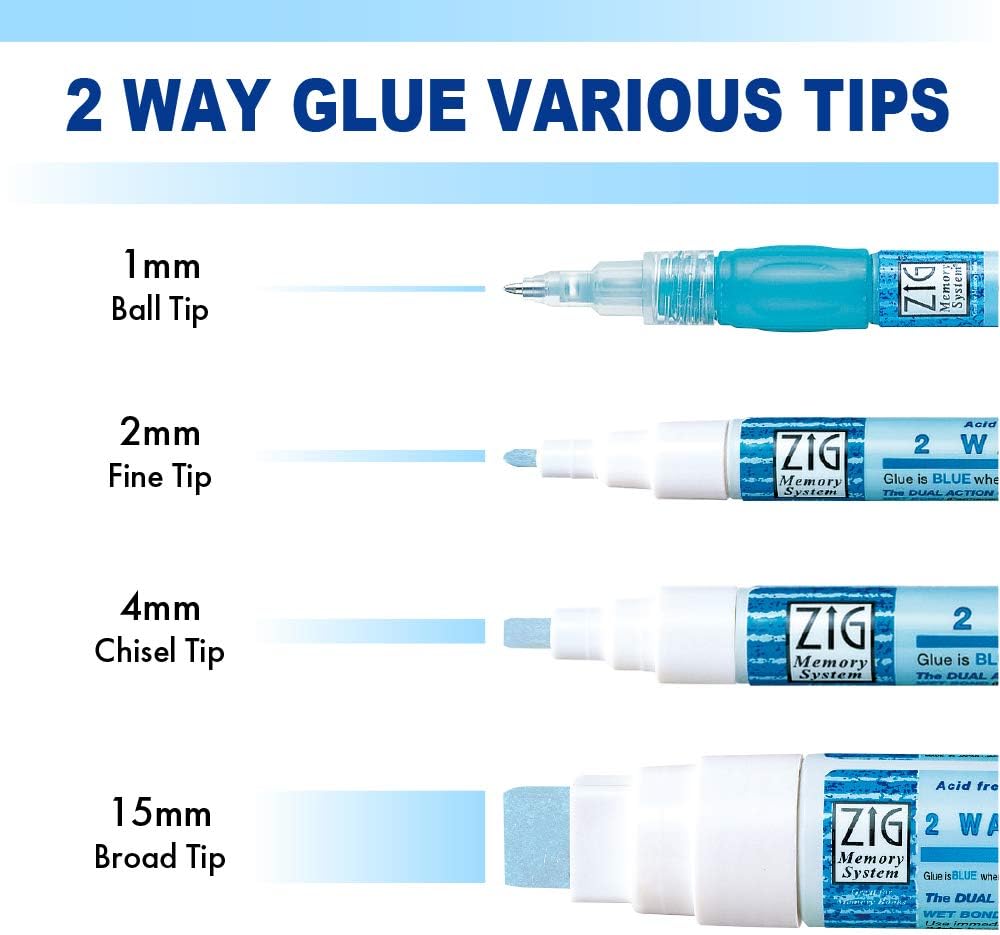 ZIG Kuretake 2-Way Glue Pen-4mm Chisel Tip, 4mm