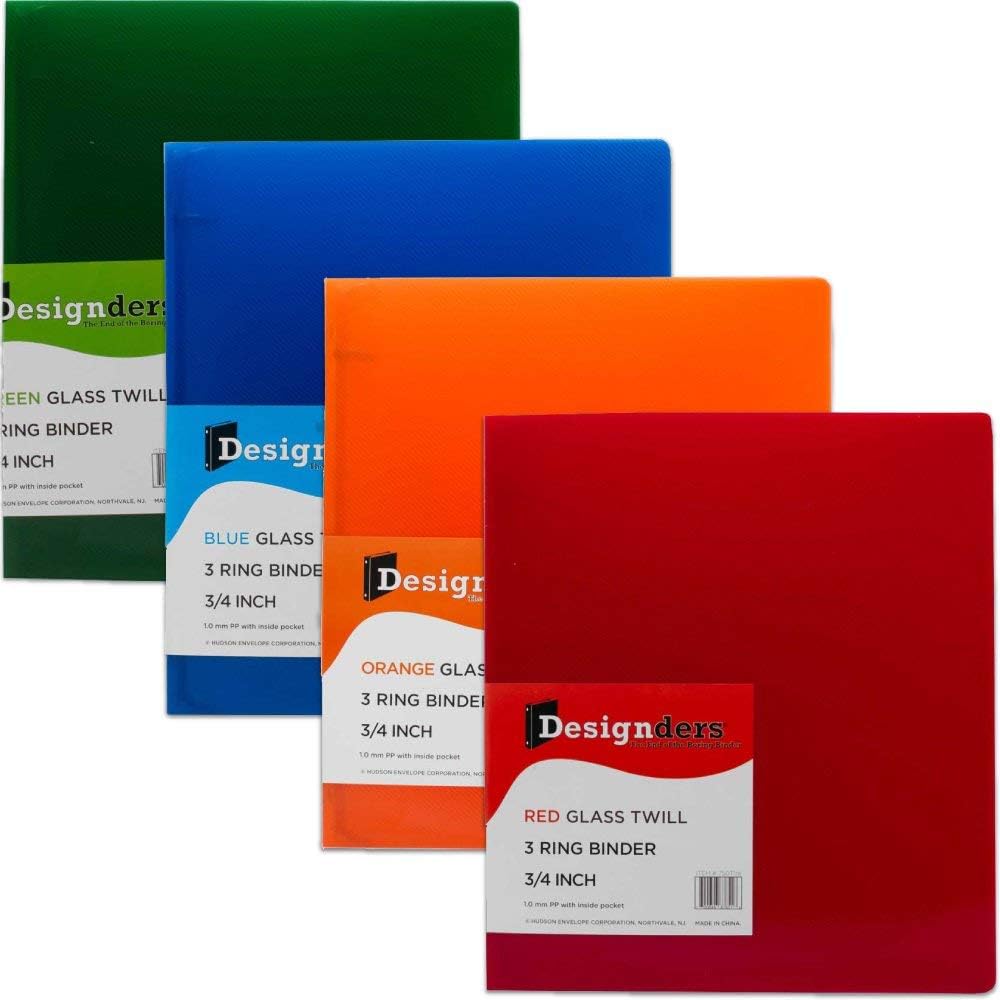 JAM PAPER Plastic 0.75 inch Binder - Clear 3 Ring Binder - Sold Individually