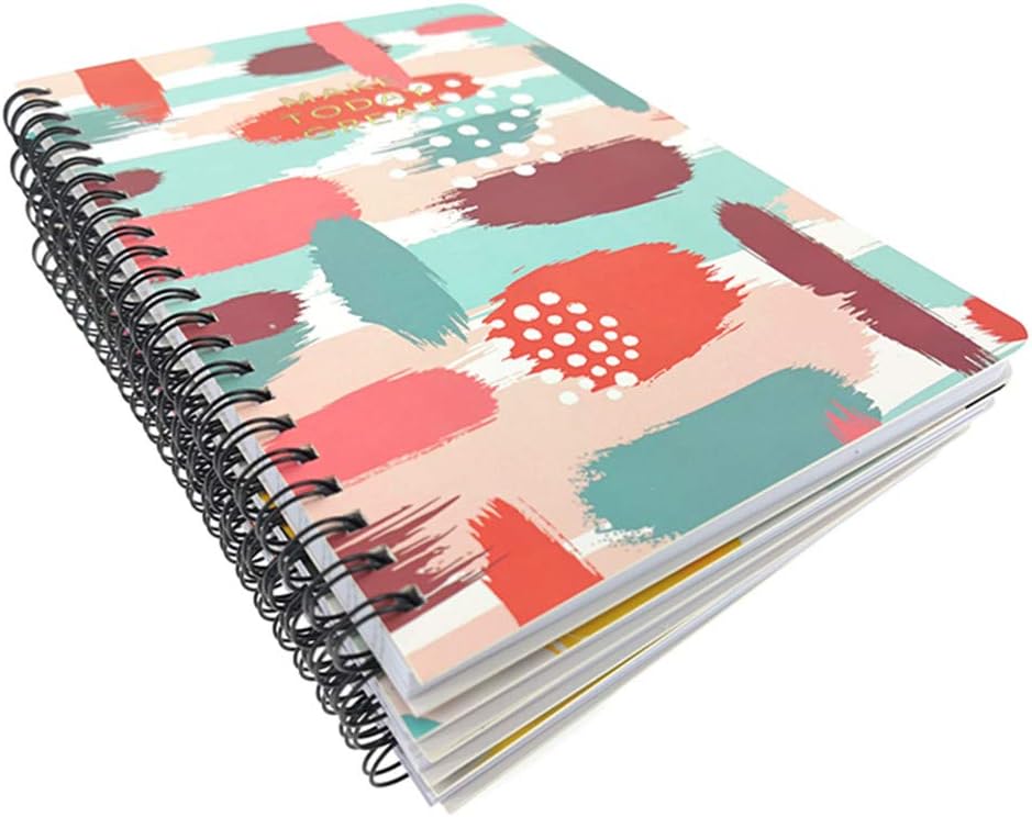 4 Pack A5 Spiral Notebook Journal,Wirebound Ruled Sketch Book Notepad Diary Memo Planner,A5 Size(8.3X5.7) & 80 Sheets (Floral)