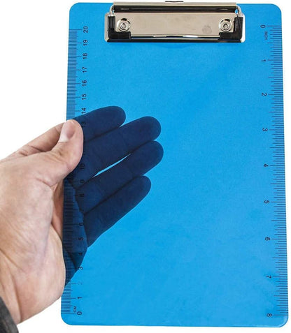 JAM PAPER Small Plastic Memo Clipboards with Low Profile Metal Clip - Mini (6 x 9) - Blue - Clip Board Sold Individually