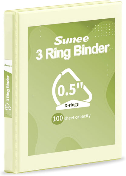 SUNEE 3 Ring Binder 2 Inch, Clear View Binder Three Ring PVC-Free (Fit 8.5x11 Inches) for School or Office Supplies, Light Purple, 1 Pack