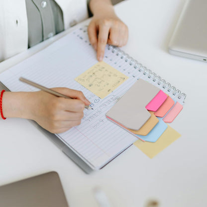 NUOBESTY 1 Pack of 90pcs 6-color Index Sticky Notes Adhesive Note Papers for School Office Home Take Noting and Mark Pages