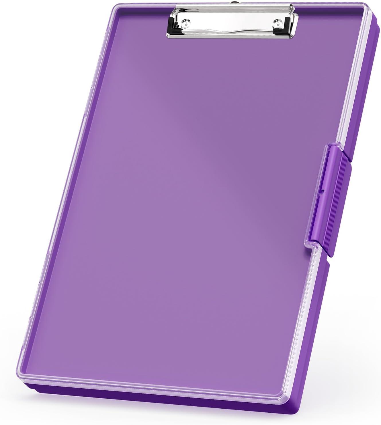Rimilak Plastic Clipboard with Storage, Side Opening with 2 Compartment, Size 13.3 x 9.4 x 1.5 Heavy Duty High Capacity Nursing Box for Work School & Office Supplies, Black