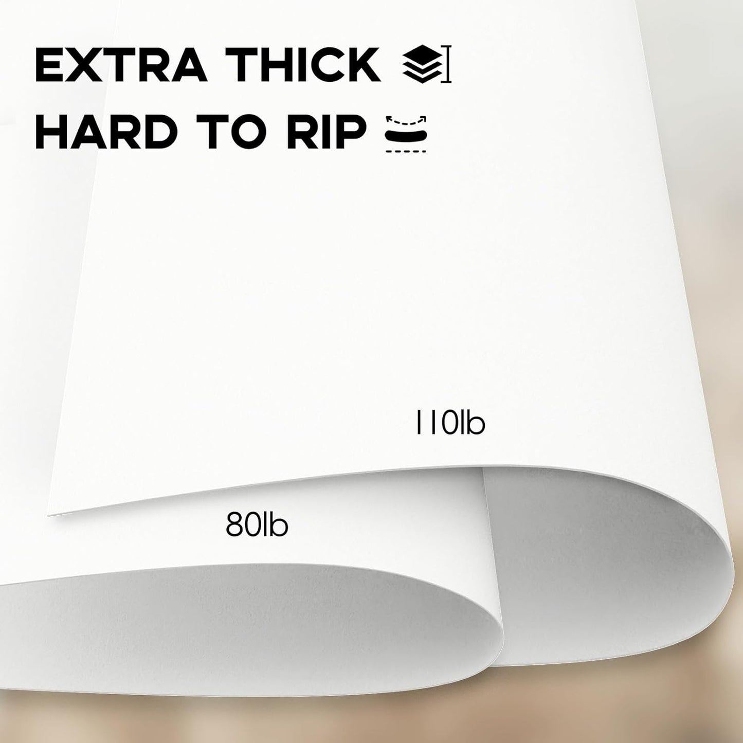 110lb White Cardstock 8.5x11, Goefun 100 Sheets Heavyweight White Card Stock 300 GSM for Invitations, Menus, Poster, DIY Card