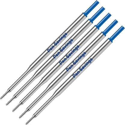 5 Pen Savings Ballpoint Pen Refills Compatible with Papermate Lubriglide, Aspire, PhD Pens, Medium Point, Bulk Packed (Black)