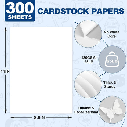 TUXIYA 300 Sheets Black Cardstock Paper,8.5 x 11 Inch Cardstock Paper,180 GSM/65LB Card Stock Printer Paper for Art,Invitations,DIY Cards,Watercolor & Craft Projects