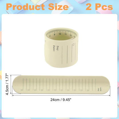 uxcell 2Pcs Writable Wrist Band, 9.45" x 1.18" Waterproof Slap Bracelet Reusable Writable Erasable to Do List Silicone Memo Wrist Bands for Planner Reminder (White)
