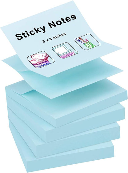 ZCZN 400 Sheets Pop-up Sticky Notes, 3 x 3 Inches, 4 Pads Bright Color Self-Stick Notes, 100 Sheets/Pad, Pink